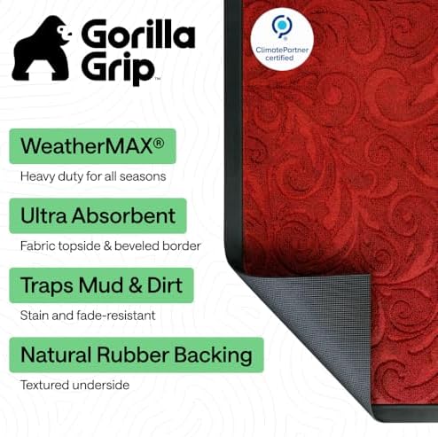 GORILLA GRIP WeatherMAX Door Mat, Indoor Outdoor - Image 2