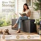 Devoko 120 Gallon Deck Box Resin Outdoor Storage Box Waterproof - Image 3