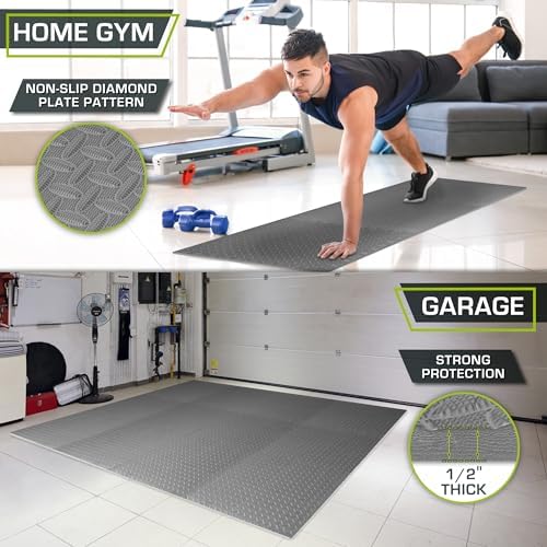 ProsourceFit Exercise Puzzle Mat 1/2-inch, EVA Interlocking Foam Floor Tiles - Image 3