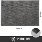HIYARD Sturdy Front Door Mat, Absorbent Muddy Dirt Resist Welcome Door Mats - Image 2