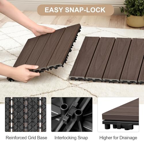 Skypatio Interlocking Deck Tiles 9 PCS, Poolside & Garden - Image 4