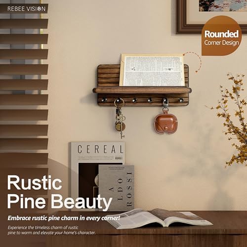 Rebee Vision Pine Wood Key Holder Wall Mount - Image 5