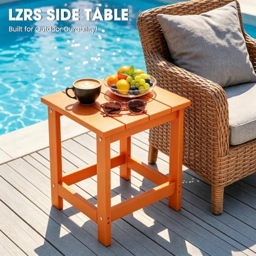 LZRS Patio Side Table, Heavy Duty HDPE Outdoor End Table - Image 6