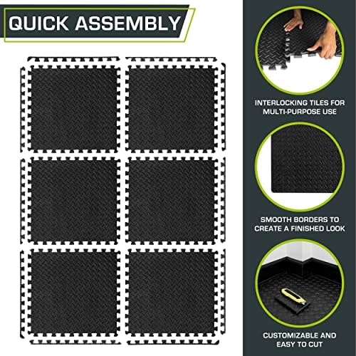 ProsourceFit Exercise Puzzle Mat ½-inch, EVA Interlocking Foam Floor Tiles - Image 6