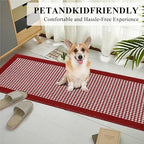 Ileading Hallway Runner Rug 2x10ft Red Kitchen Floor Mat Modern Geometric Non - Image 3