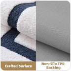 Color&Geometry White Bathroom Rugs 36x24, Extra Soft Absorbent Microfiber Bath - Image 5