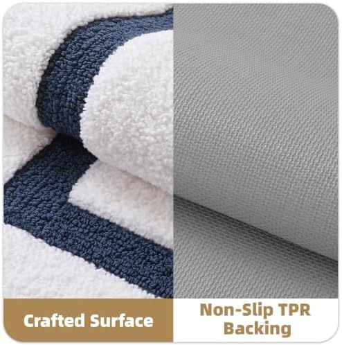Color&Geometry White Bathroom Rugs 36x24, Extra Soft Absorbent Microfiber Bath - Image 5