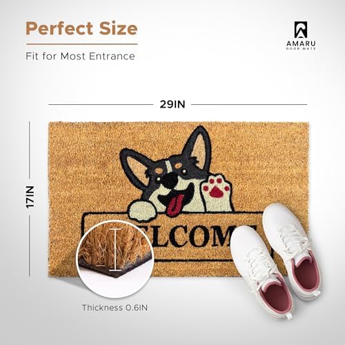 Coir Welcome Mat, Welcome Dog, 17 x 29 in - Image 3