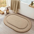 Color&Geometry Oval Beige Bathroom Rugs 32x20, Extra Soft Absorbent Microfiber by COLORG