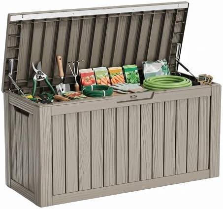 86 Gallon Deck Box, Lockable Waterproof Outdoor Storage Boxes by MAIUSCOLI