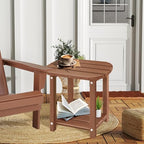 LZRS 2-Tier Patio Side Table, Heavy Duty HDPE Outdoor End Table - Image 2
