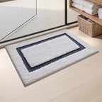 Color&Geometry Mini White Bathroom Rugs 24x16, Extra Soft Absorbent Microfiber by COLORG
