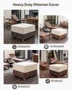 Vailge Patio Ottoman Cover Rectangular, Outdoor Ottoman Cover Waterproof - Image 6