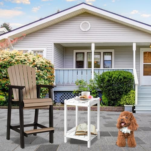 LZRS 24" Double Adirondack Outdoor Side Table, Pool Composite Patio Table - Image 6