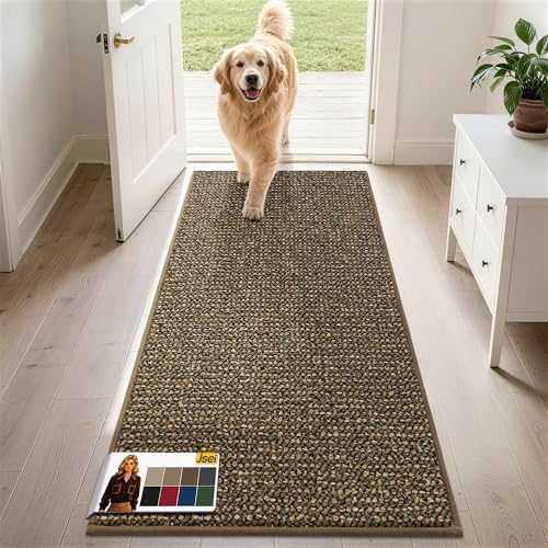 JSEI Dirt Trapper Door Mat 24" x 60", Non-Slip Washable Doormats by JSEI