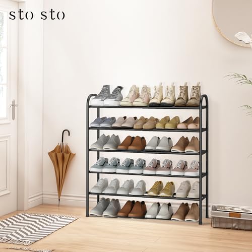STO STO Expandable Shoe Rack, 5-Tier Metal Shoe Rack - Image 2