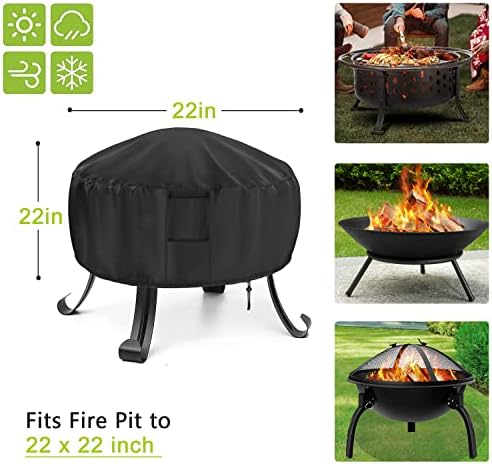 Waterproof Fire Pit Cover Round 22" D x 22" H - Image 4