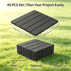 44 Pack Gray 12x12 Outdoor Interlocking Plastic Deck Tiles, Waterproof All - Image 4