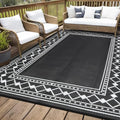 Waterproof Outdoor Rug 9x12, Reversible Plastic Straw Rug Waterproof Modern by GaoMon