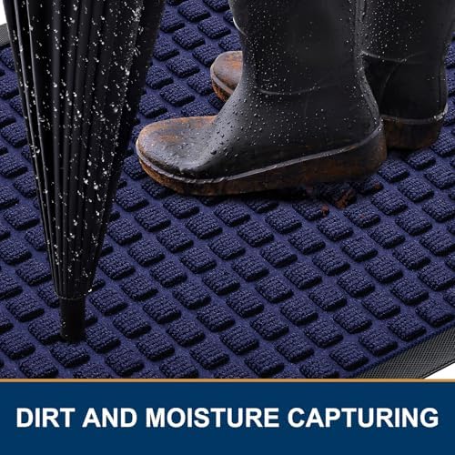 Smiry Front Door Mat Outside Entrance, Natural Rubber Doormat, 59x23 Inch - Image 2
