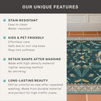 Hazo Haus 2x10 Hallway Runner Rug, Washable Foldable Green Boho Carpet - Image 6