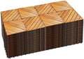 PrimeZone 162 PCS Solid Acacia Wood Interlocking Patio Deck Tiles Outdoor by PrimeZone