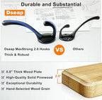 Dseap Coat Rack Wall Mount: Modern, Heavy-Duty, 17.4" Long 5-Double-Hooks - Image 2