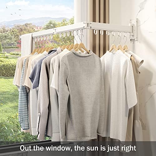 Wall Mounted Foldable Clothes Drying Rack, Heavy Duty 3-Fold Laundry Airer - Image 4