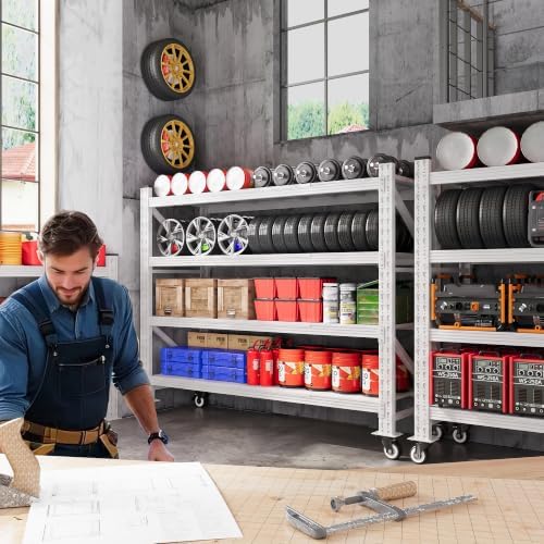 55.1” Wide Heavy Duty Metal Garage Shelving, Steel Shelf - Image 2