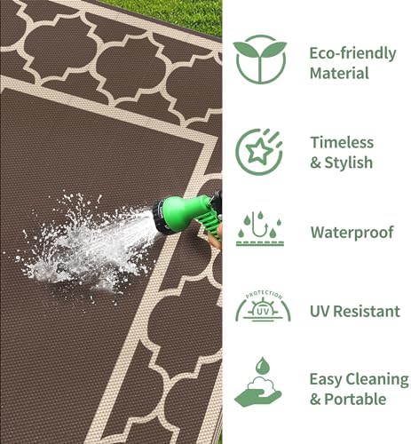 GENIMO Outdoor Rug, Waterproof Plastic Rugs 10'x14' - Image 6