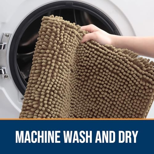 OLANLY Dog Door Mat for Muddy Paws 44x32, Super Absorbent Chenille Mud Mat - Image 5