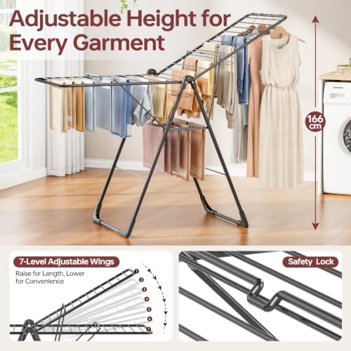 APEXCHASER Clothes Drying Rack, Large Capacity Drying Rack Clothing - Image 4