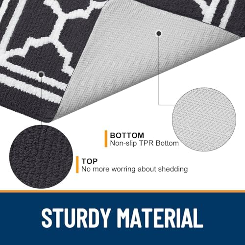 Buganda Indoor Door Mat, Dirt Resistant Doormat, Dark Grey - Image 4