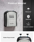 Puroma Key Lock Box Outdoor 4 Digit Code Combination Lockbox House, 8 Gray - Image 5