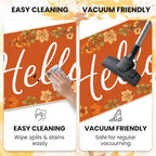 Hello Fall Kitchen Mats, Autumn Pumpkin Kitchen Rugs Set of 2 - Image 5