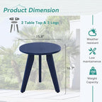 HDPS Outdoor Side Table, Small Round End Table - Image 2