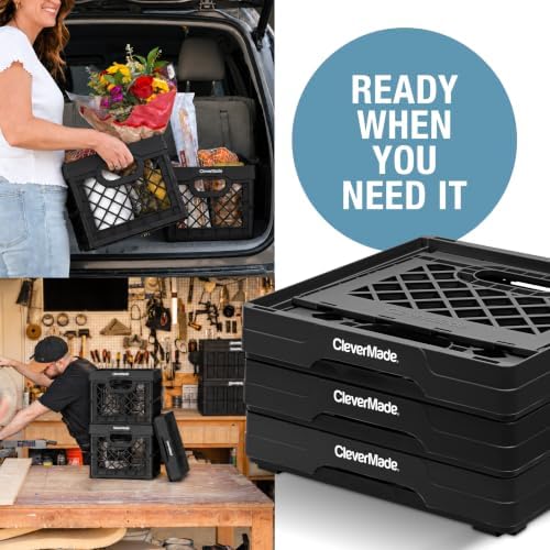 CleverMade Collapsible Milk Crate - 25L - Obsidian - Image 6