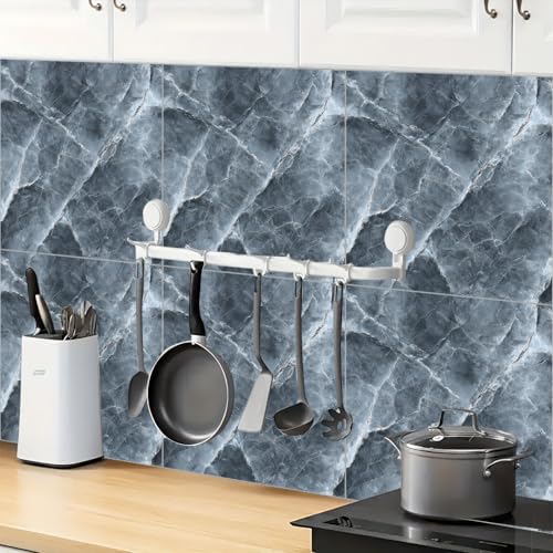 10PCS 12x12 Inch Peel and Stick Floor Tiles Grey Marble Stone Pattern Self - Image 4