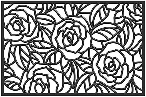 Calloway Mills AZ103762436 Black Rose Rubber Doormat by Callowaymills