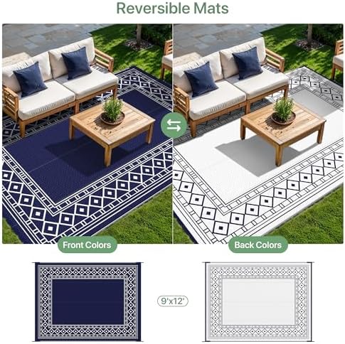GENIMO Outdoor Rug, Waterproof Plastic Rugs - Image 4