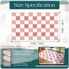 Pink White Checkered Rug - Image 2