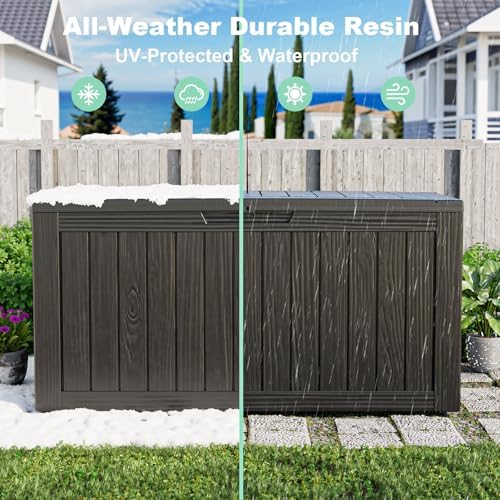 PatioZen 75 Gallon Resin Deck Box, Lockable Outdoor Storage Box - Image 6