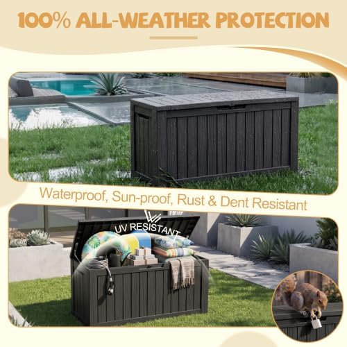 EFU Outdoor Storage Box Waterproof, 150 Gal Gen 2 Resin Deck Box - Image 2