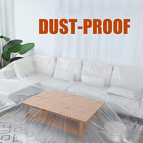 10 Pieces Plastic Drop Sheets for Painting, Waterproof and Dust-Proof Clear - Image 6