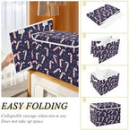 Bolaz Storage Bins with Lids and Handles, Christmas Candy Cane Pattern Storage - Image 4