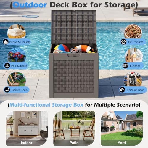 Outdoor Storage Box Waterproof, 30 Gallon Deck Box - Image 3