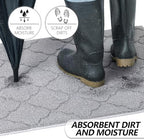 Timo Indoor Door Mat 32" x 40", Dirt Trapper Door Mats, Light Grey - Image 3
