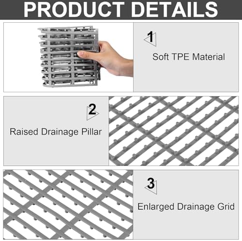 Breling 30 Pcs Interlocking Floor Drainage Tiles Rubber Mats 12" x 12" - Image 3