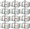 12 Pack Moving Bags with Full-Open Side Zipper, Extra Large 93L Heavy Duty by RMOHRO