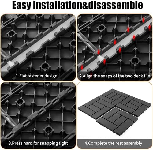 44 Pack Interlocking Deck Tiles, All-Weather Outdoor Deck Tiles - Image 5